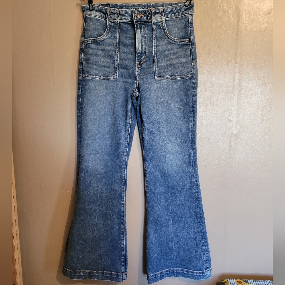 American eagle super high rise flare size 10